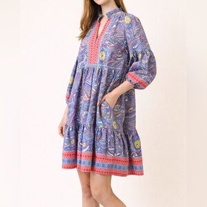 JADE by Melody Tam Retro Paisley Tiered Dress Boho Festival NWT M Lined